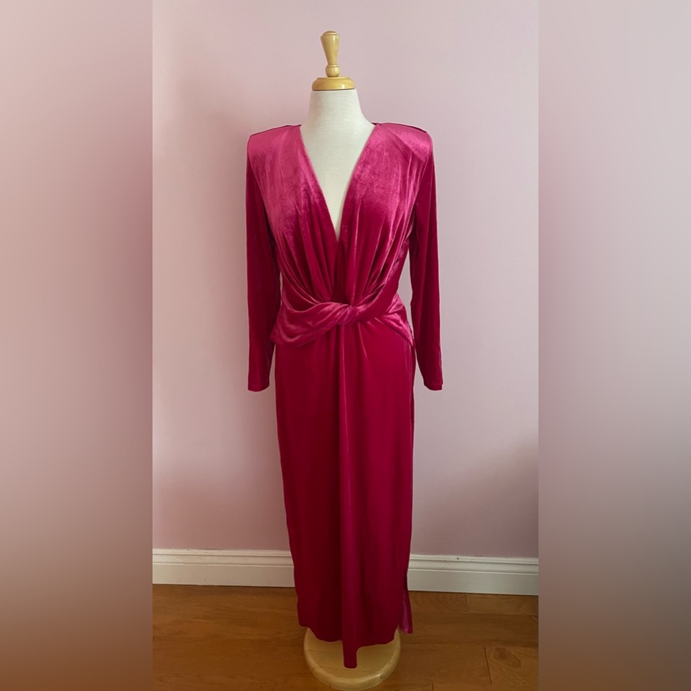 NWT Hot Pink Velvet Gown